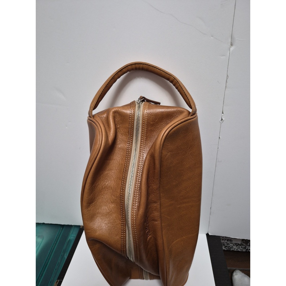 Barrington Leather Golf Shoe Travel Bag Stamped The Mansion Vintag  Light Brown